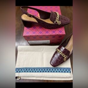 Tory Buch Mini Benton Charm Slingback Loafer Sz 6.5